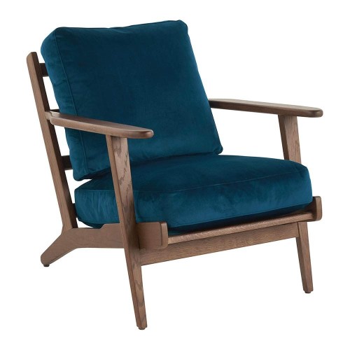 JULES fluwelen fauteuil - Middernachtblauw