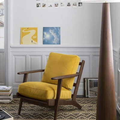 Sessel JULES aus Samt - Safran Blanc d Ivoire