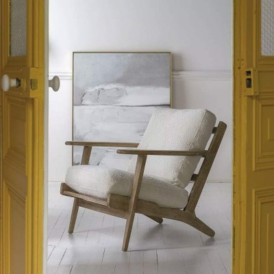 Sillón JULES de rizo - Crema Blanc d Ivoire
