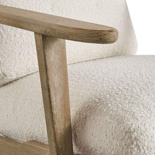 JULES fauteuil in badstof - Crème