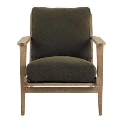 JULES fauteuil in badstof - Khaki Blanc d Ivoire