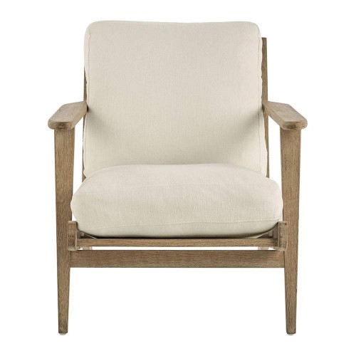 JULES fauteuil van katoen en linnen - Ecru