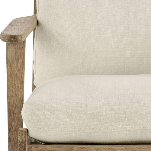 JULES armchair in cotton and linen - Ecru
