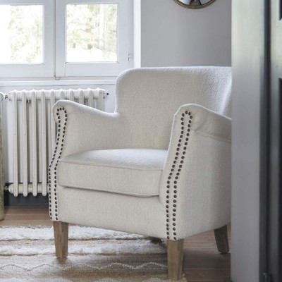 CLAUDE curly armchair - Cream Blanc d Ivoire