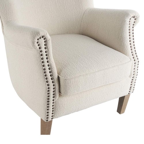 Fauteuil CLAUDE en bouclette - Crème