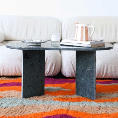 Groen marmeren salontafel Them