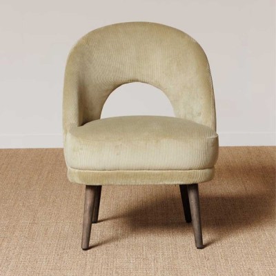 Fauteuil côtelé anis Cyrus 2