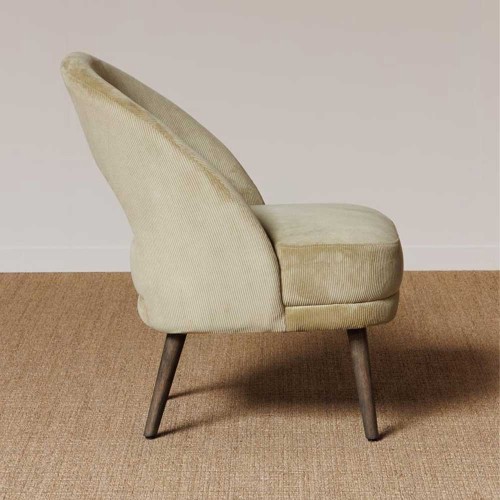 Fauteuil côtelé anis Cyrus