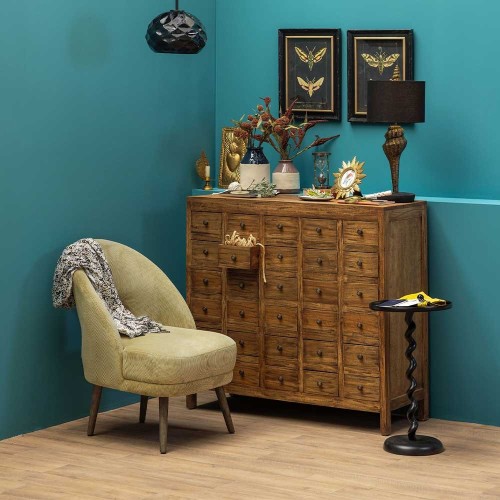 Fauteuil côtelé anis Cyrus