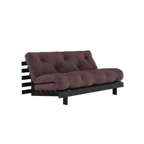 Divano letto Roots 160 nero - 715 marrone