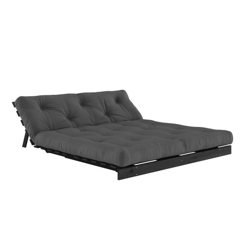 Sofá cama Roots 160 negro - 734 Gris oscuro