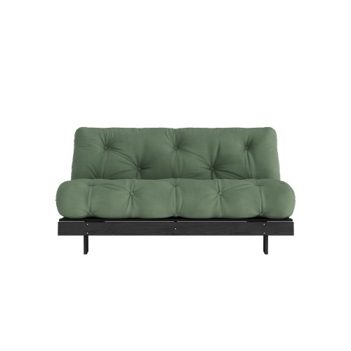 Sofa bed Roots 160 black - 756 Olive Green