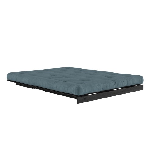 Sofa bed Roots 160 black - 757 Petrol Blue