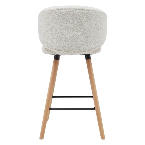 Silla de bar Tiago tejido bouclette blanco efecto lana