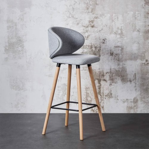 Tiago bar chair light grey fabric