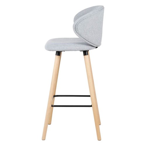 Chaise de bar Tiago tissu gris clair