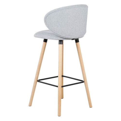 Chaise de bar Tiago tissu gris clair