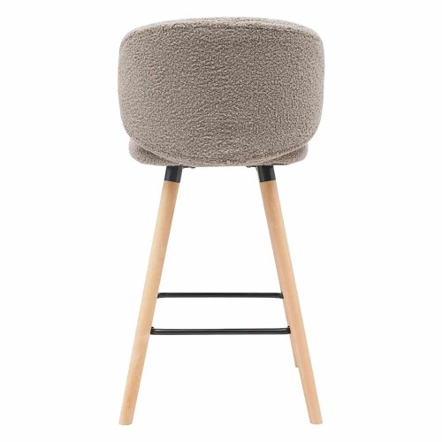 Barstuhl Tiago Stoff mit Bouclé-Wolleffekt in Taupe