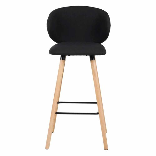 Tiago black fabric bar chair