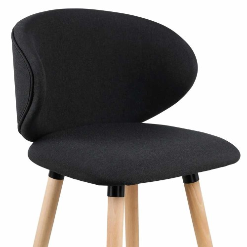 Tiago black fabric bar chair