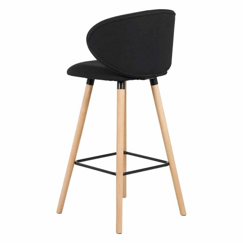Tiago black fabric bar chair