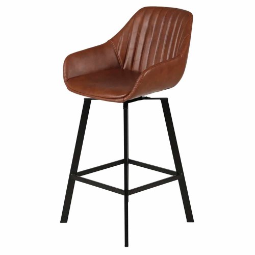 Moss brown swivel bar chair