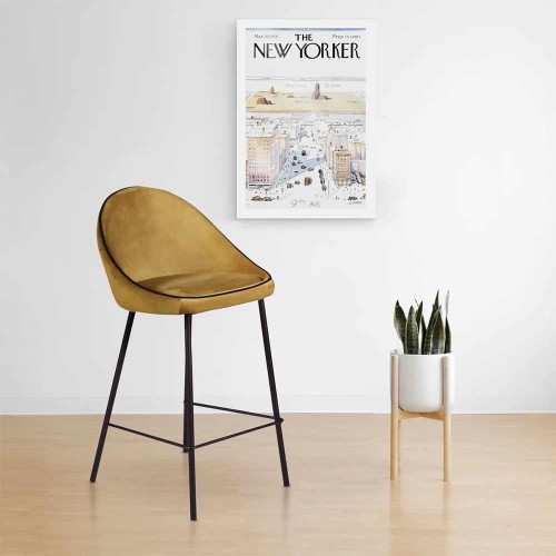 Maya ochre velvet bar chair