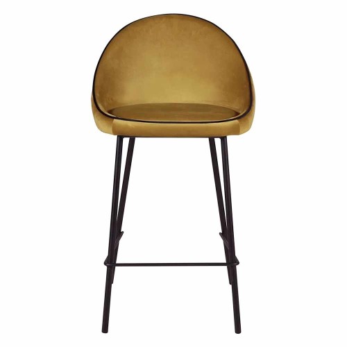 Maya ochre velvet bar chair