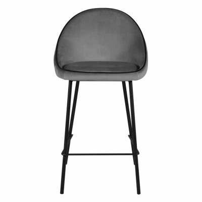 Maya anthracite velvet bar chair Moodntone