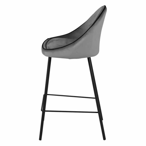 Chaise de bar Maya velours anthracite