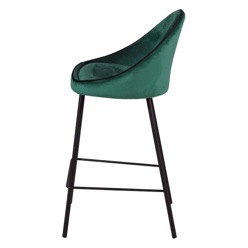 Chaise de bar Maya velours vert canard