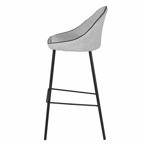 Chaise de bar Maya tissu gris clair
