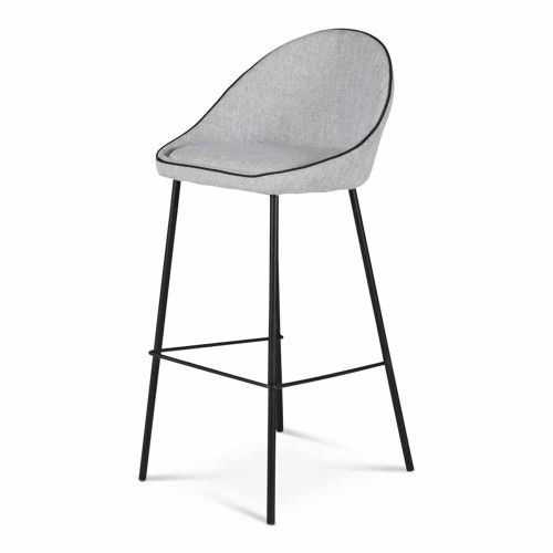 Chaise de bar Maya tissu gris clair