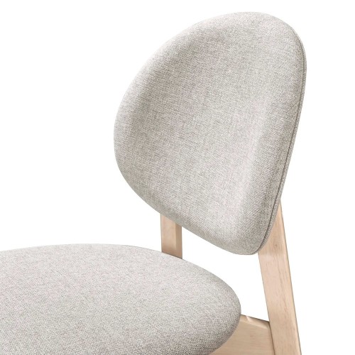 Sedia da pranzo Celia in tessuto grigio chiaro con gambe in rovere