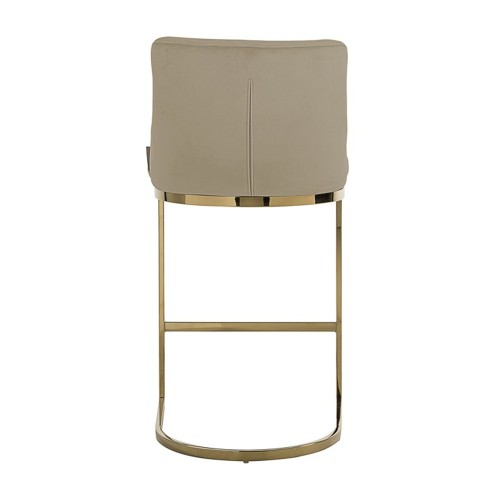 Hocker Bolton khaki velvet / gold fire retardant
