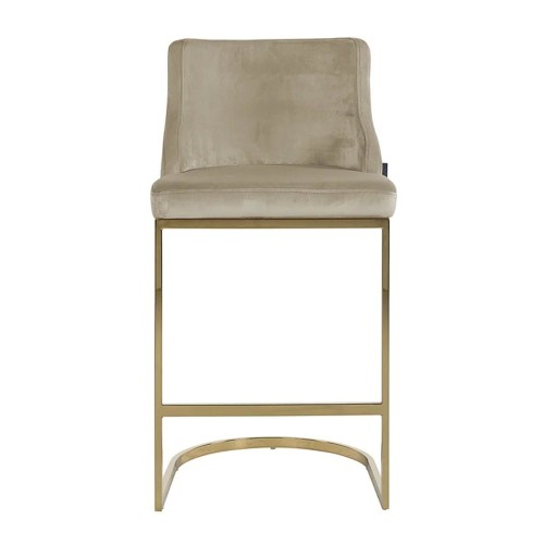 Hocker Bolton khaki velvet / gold fire retardant