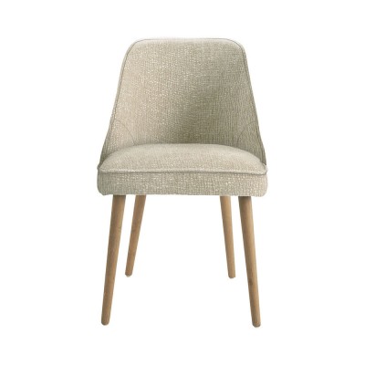 Stuhl MARCUS aus Samt-Jacquardgewebe - Sand Blanc d Ivoire