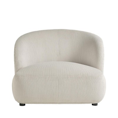 LISETTE fauteuil in ribfluweel - Crème Blanc d Ivoire