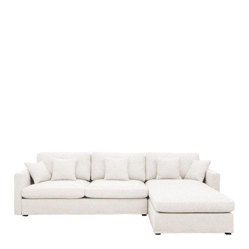 Divano letto reversibile ANGIE in lino - Bianco