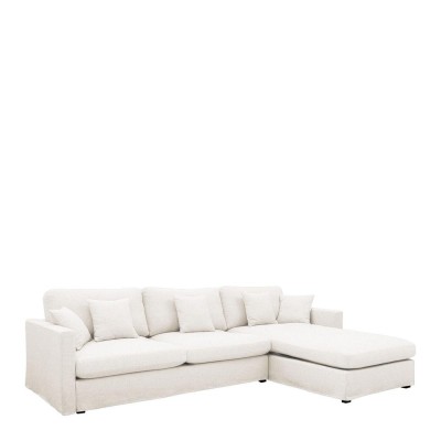 Divano letto reversibile ANGIE in lino - Bianco 2