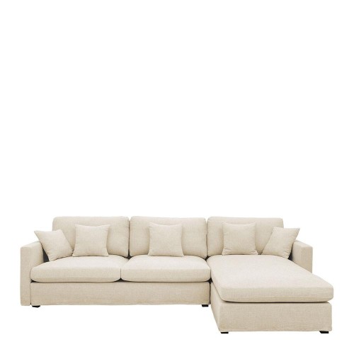 Divano letto reversibile ANGIE in misto lino - Ecrù