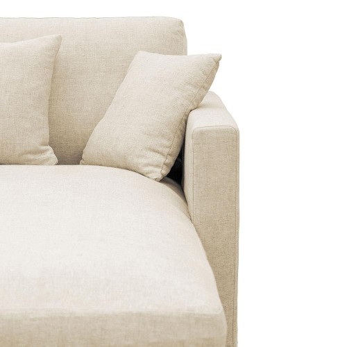 Divano letto reversibile ANGIE in misto lino - Ecrù