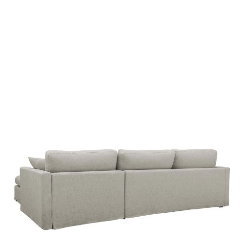 Divano letto reversibile ANGIE in misto lino - Grigio chiaro