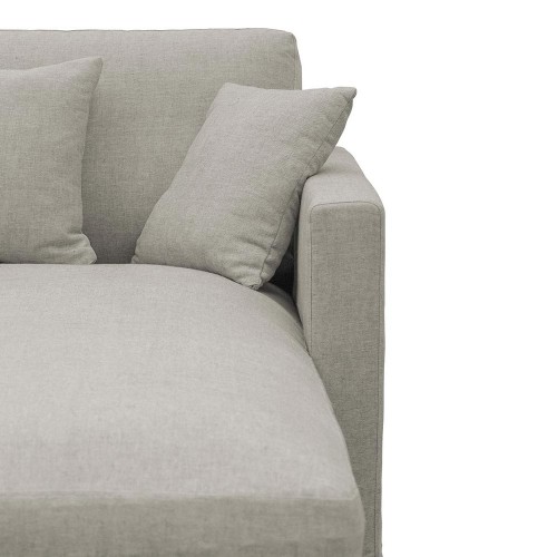 Divano letto reversibile ANGIE in misto lino - Grigio chiaro