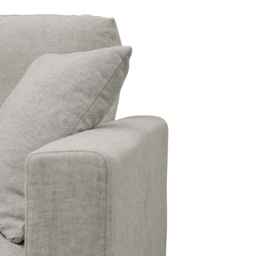 Divano letto reversibile ANGIE in misto lino - Grigio chiaro