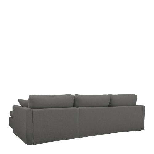 ANGIE Sofá cama reversible de lino - Gris oscuro