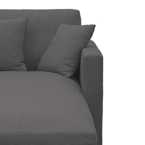 ANGIE Sofá cama reversible de lino - Gris oscuro