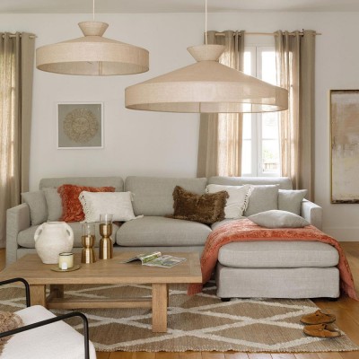 ANGIE reversible sofa-bed in linen mix - Natural Blanc d Ivoire