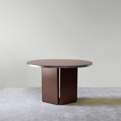 Brandy M dining table burgundy silver finish ENOstudio