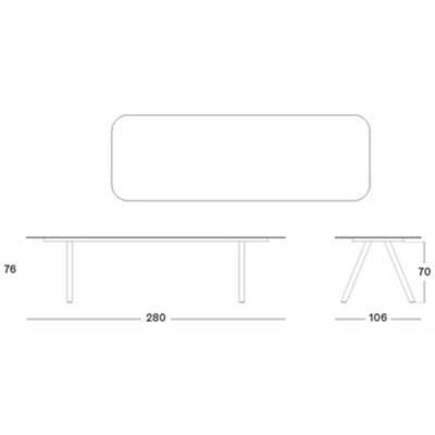 Kodo dining table 280×106 cm fossil grey/flint 2